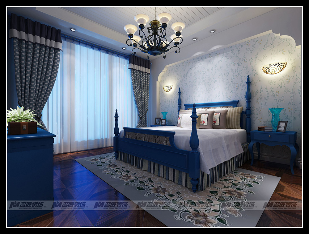 龙宸梧桐郡三居155平米北欧风格装修案例-卧室