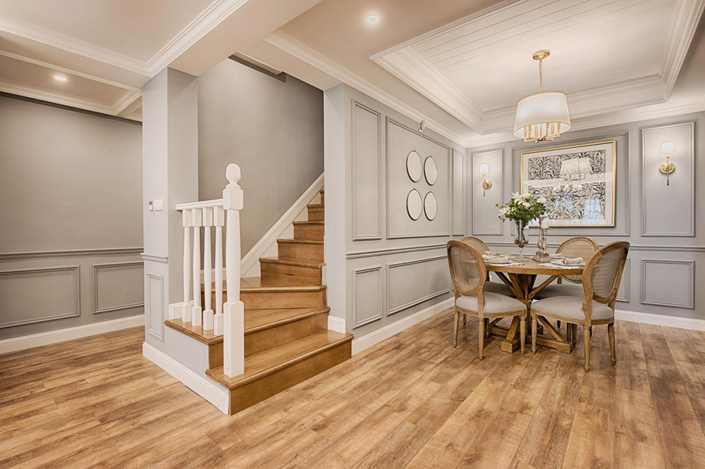 轻奢风格别墅装修效果图-乌蒙古镇别墅208平米-餐厅