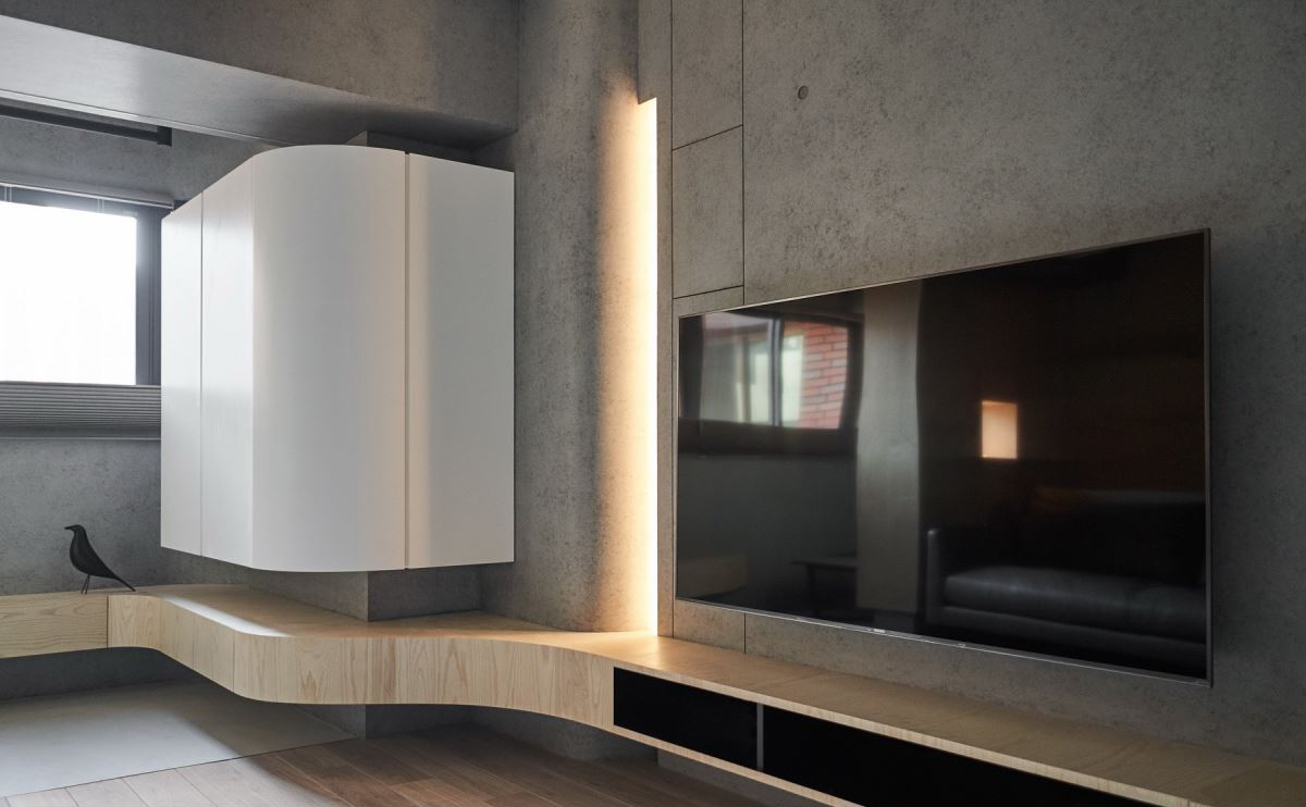 装修案例现代极简风格室内装修效果图-电视背景墙 装修案例现代极简风格室内装修效果图-电视背景墙