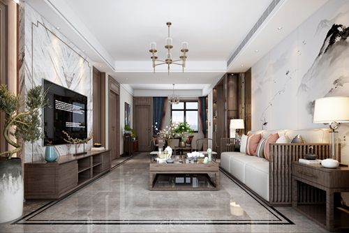 开平101-200平米新中式风格轩汇豪庭室内装修设计案例
